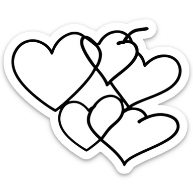 three hearts sticker