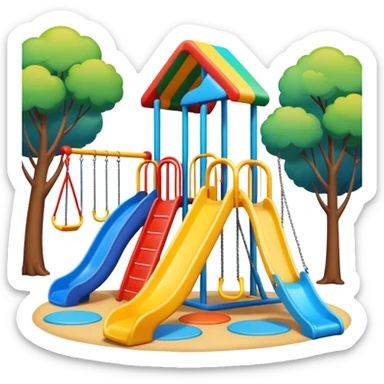 colorful playground with slide and swings sticker