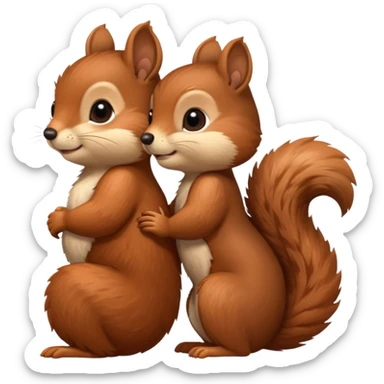 two squirrels cuddling sticker