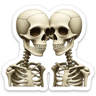 Two skeletons kissing sticker