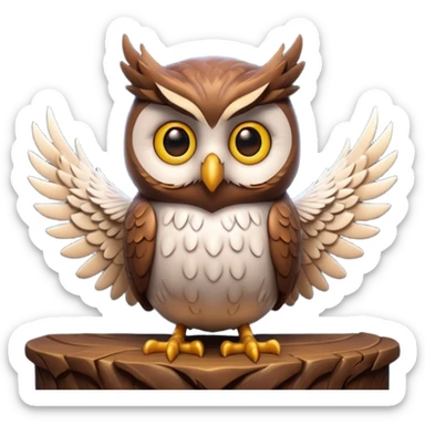 “3D emoji of a magical [🦉], Harry Potter style, Hogwarts magic, fantasy atmosphere, soft glow, cinematic lighting, high detail” sticker