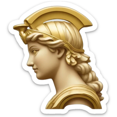 Sculpture of Athena the Greek goddess from half top  sticker