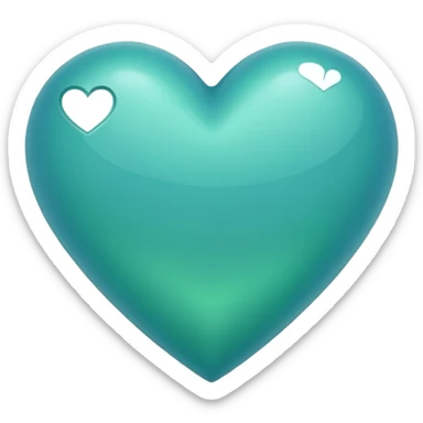 Color blue-green heart  sticker