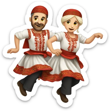 Serbian folkore dance sticker
