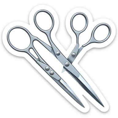 Two pairs of scissors cutting eachother  sticker