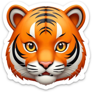 anime style tiger face with big expressive eyes for Twitch emote sticker