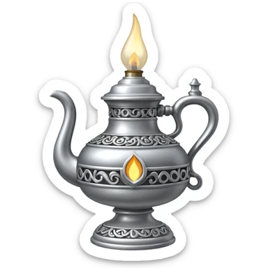 Oil lamp silver sticker