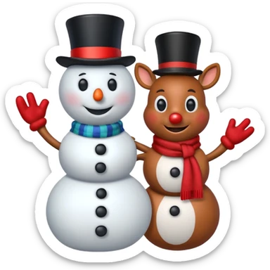 Frosty the snowman with Rudolph the red nosed reindeer  sticker