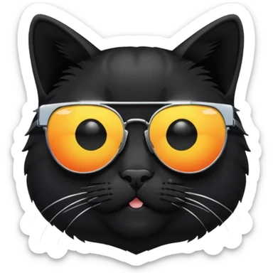 black cat wearing mirrored sunglasses sticker