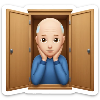 chauve qui se tape la tete contre une armoire sticker