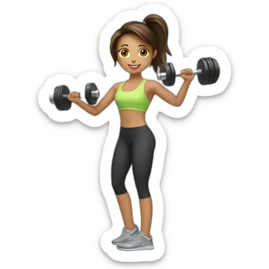 pretty girl workout using dumbbel sticker