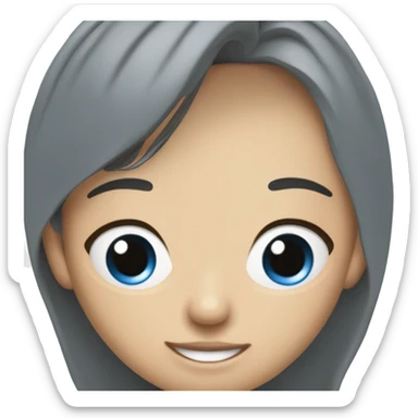 Blonde Filipino girl with big brown eyes and big dimples with her white, blonde, blue eyes boyfriend on her left sticker