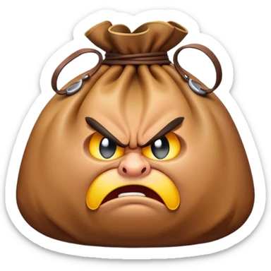 angry bag of money sticker
