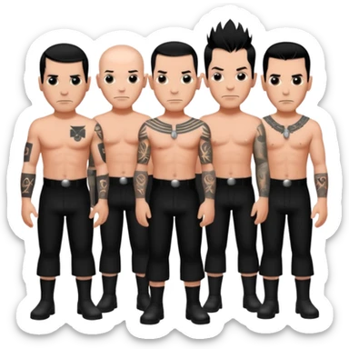 Whole rammstein band standing as a group sticker