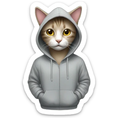 Cat wearing hoodies  sticker