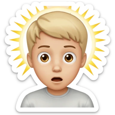 a boy with light skin, surprised expression sticker