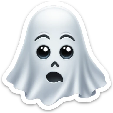 Ghost with mismatched googly eyes sticker