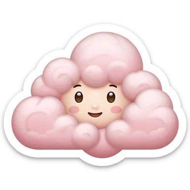 A soft pink cloud with gentle cotton-like fluff. sticker