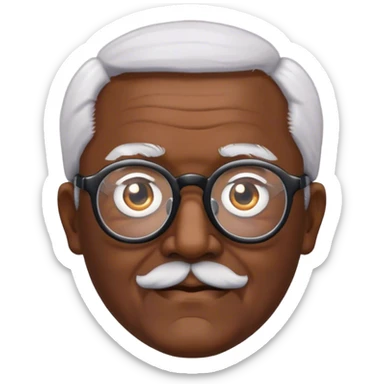 grand pa with black spects sticker