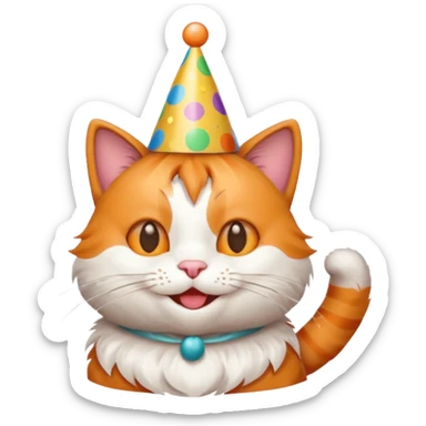 happy birthday cat sticker