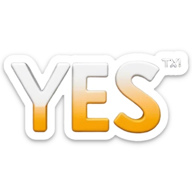 The word Yes sticker