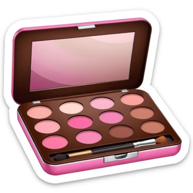 pink and brown makeup kit sticker