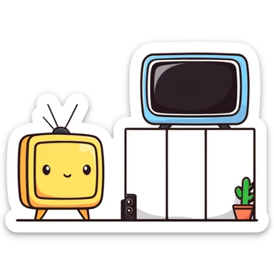 character watching TV sticker