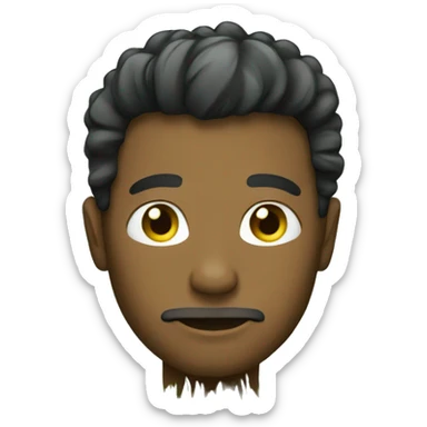 man whit green grass hair sticker