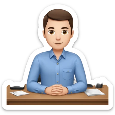 un recruteur à son bureau (l'image est tourné de 3/4) sticker