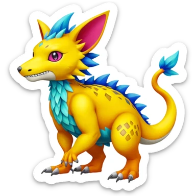 colorful Fakémon-Digimon-Fionbri-Trico-creature (full body) sticker