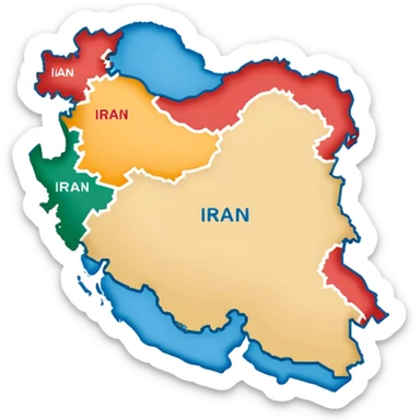 iran country map sticker