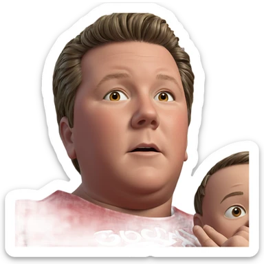 confident boy in red shirt sticker