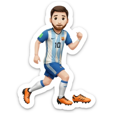 Messi arreglando  zapatos sticker