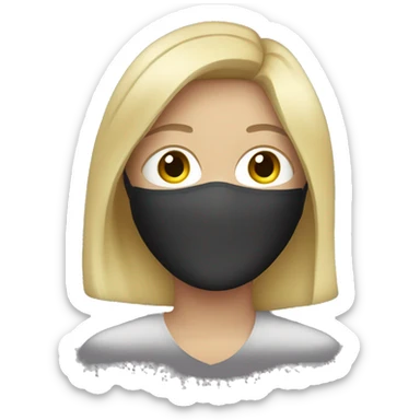 A blonde woman with a face mask on sticker