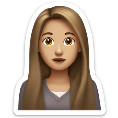 Girl with long brown hair hazel eyes sticker
