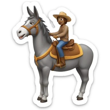 donkey riding a horse sticker
