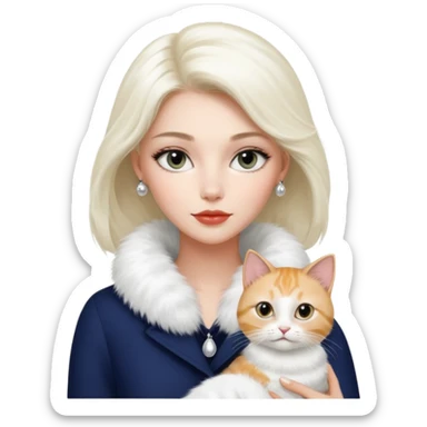 Dior model with pet cat sticker