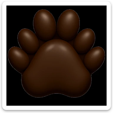 Make the paw print dark brown in apple style emojis sticker
