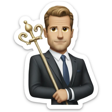 harvey specter from suits with scepter  sticker
