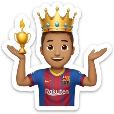 puedes hacer un emoji de la celebración de la corona de Lamine Yamal? sticker