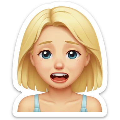 blonde girl crying from laughter sticker