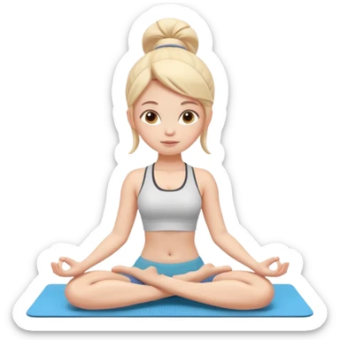 cute yoga coach character, calm expression, yoga mat, simple sporty outfit, 3D cartoon, mobile game icon style, clean background, no text, no watermark
 sticker