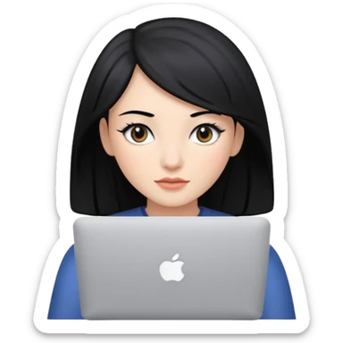 macbook black hair beauty  sticker