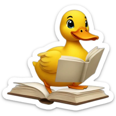 duck reading a book sticker