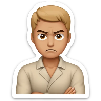 Angry person with hand crossed on neck sticker