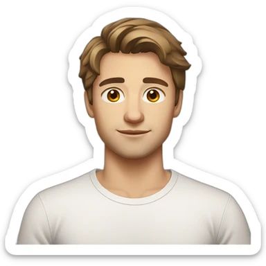 22 years old, Russian guy, shoulder-length brown hair, white T-shirt sticker