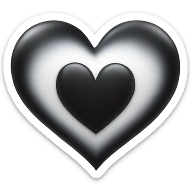 Black heart shine sticker