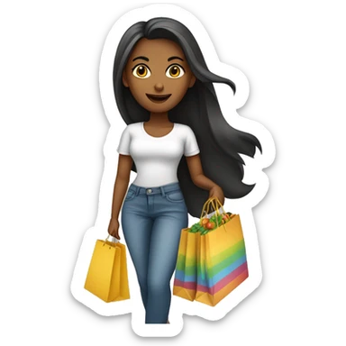 mulher loira com sacolas de compras sticker