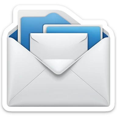 transparent white folder with a envelope with name Henry Ballester sticker