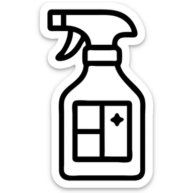 window cleaning spray bottle, outlined icon, clean look sticker